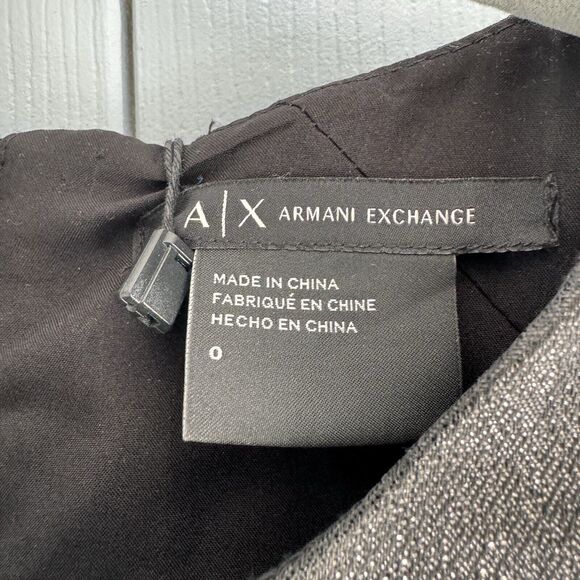 Armani Exchange Sz 0 NWT Black Shimmer Sleeveless Pleated Dress‎ w/ Pockets - Picture 3 of 11